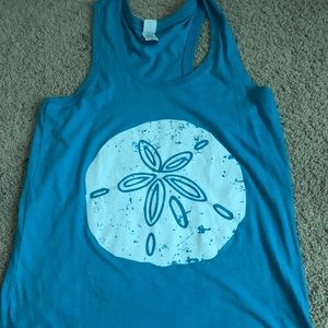 Blue shell tank top